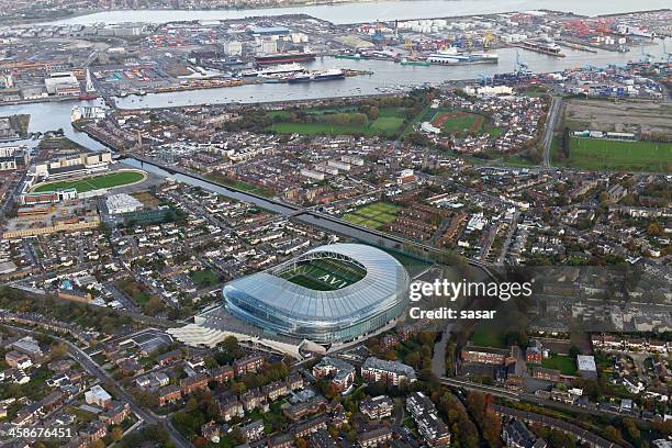 dublin aerial shot with aviva stadium - dublin aerial stock pictures, royalty-free photos & images