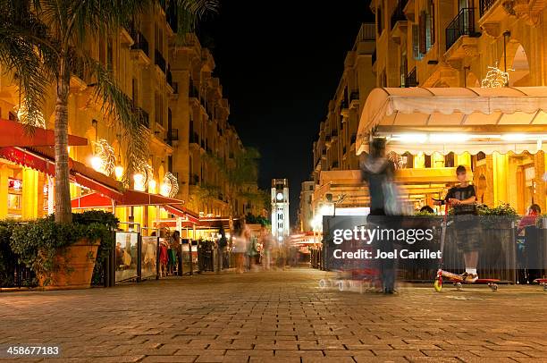 nightlife in downtown beirut, lebanon - beirut downtown stock pictures, royalty-free photos & images
