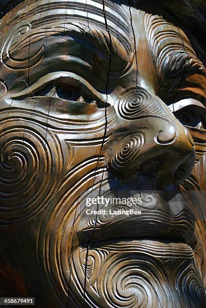 'papa & rangi' sculpture by brian woodward & ken blum - maori art stock pictures, royalty-free photos & images