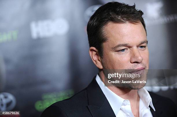 Actor Matt Damon attends the "Project Greenlight" event at Boulevard3 on November 7, 2014 in Hollywood, California.