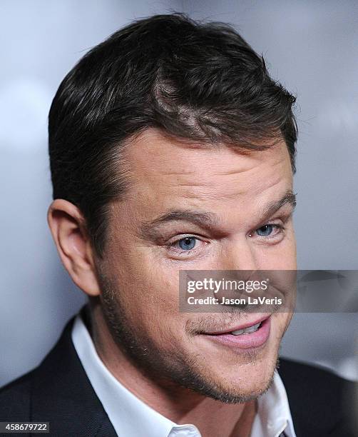 Actor Matt Damon attends the "Project Greenlight" event at Boulevard3 on November 7, 2014 in Hollywood, California.