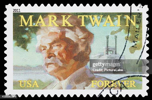 usa mark twain postage stamp - mark twain stock pictures, royalty-free photos & images