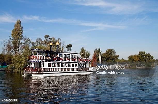 paddleboat on the river bure at horning, norfolk - steam liner stock pictures, royalty-free photos & images