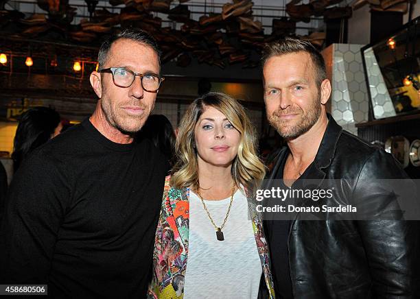 Hairstylist Chris McMillan, Christy Conaway and Bob Harper attend Chris McMillan Celebrates His Birthday And Recent Nuptials Hosted By Linda Wells,...