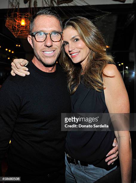 Hairstylist Chris McMillan and model Cindy Crawford attend Chris McMillan Celebrates His Birthday And Recent Nuptials Hosted By Linda Wells, Allure...