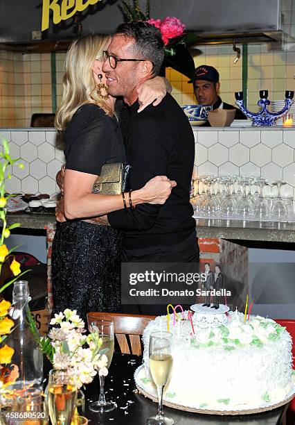 Editor in Chief of Allure Magazine Linda Wells and hairstylist Chris McMillan attend Chris McMillan Celebrates His Birthday And Recent Nuptials...