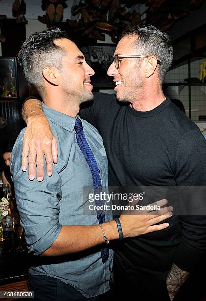 Martin Sevillano and hairstylist Chris McMillan attend Chris McMillan Celebrates His Birthday And Recent Nuptials Hosted By Linda Wells, Allure...