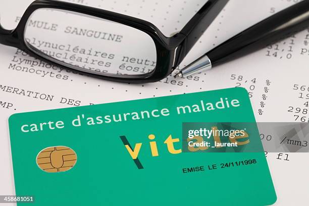 french carte vitale (social security card) - social security stock pictures, royalty-free photos & images