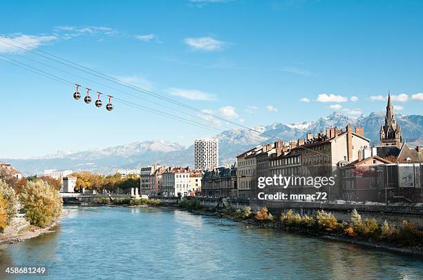 cable railways in grenoble, france - grenoble stock pictures, royalty-free photos & images