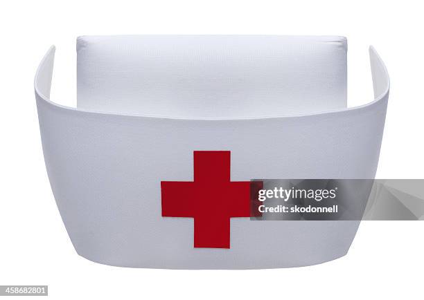 nurse hat on white - nurse hat stock pictures, royalty-free photos & images