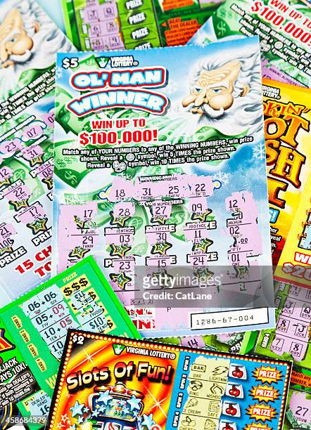 losing lottery scratch-off cards - scratch card stock pictures, royalty-free photos & images