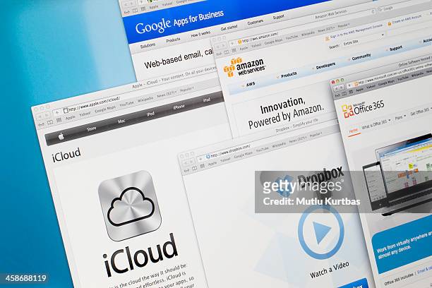 i service provider per il cloud storage - apple computers foto e immagini stock