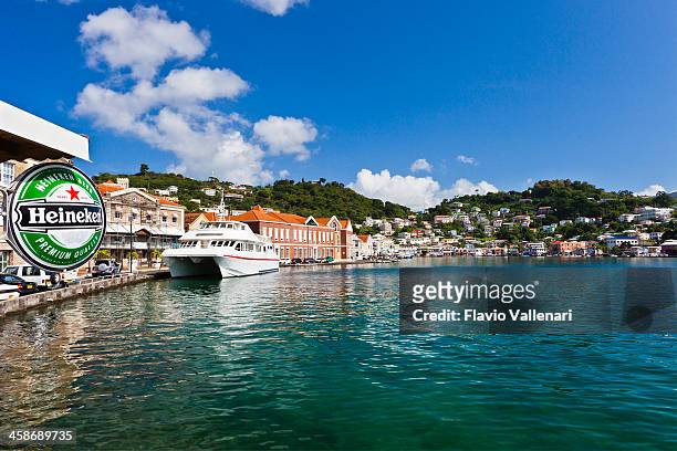 the carenage, st. george's, grenada w.i. - st george's harbour stock pictures, royalty-free photos & images