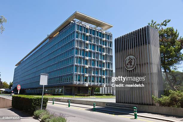 who world health organization headquarters in geneva, switzerland - world health organisation bildbanksfoton och bilder