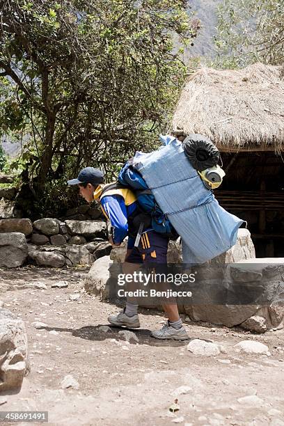 inca trail sherpa - sherpa stockfoto's en -beelden