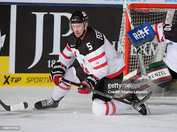 Brett Festerling of Team Canada during the game between Canada and Germany on November 9, 2014 in Munich, Germany.