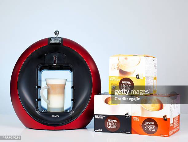 Krups Nescafe Dolce Gusto Circolo Coffee Machine And Capsules High-Res  Stock Photo - Getty Images