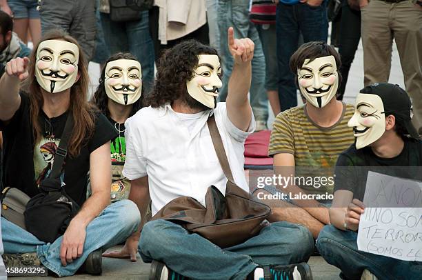 anonymous - protestor stock pictures, royalty-free photos & images