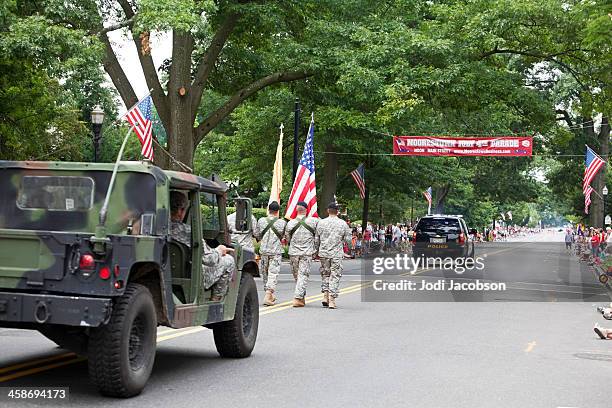 army trucks 4th of july parade - us army parade stock pictures, royalty-free photos & images