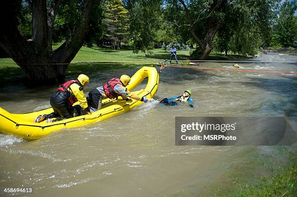 swift water rescue training - flood rescue stock pictures, royalty-free photos & images