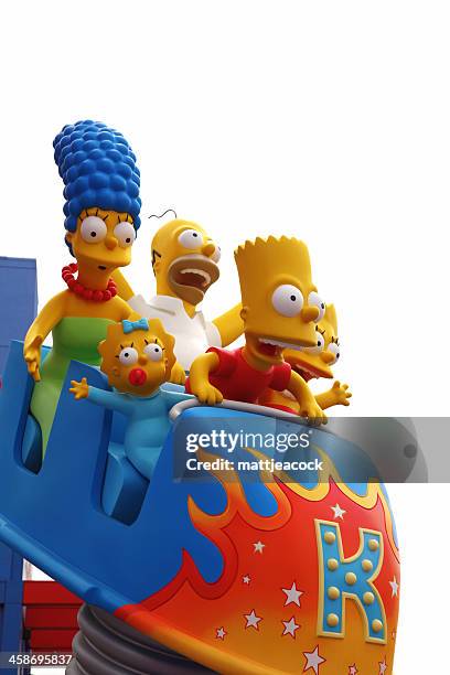 the simpsons ride universal studios - bart simpson stockfoto's en -beelden