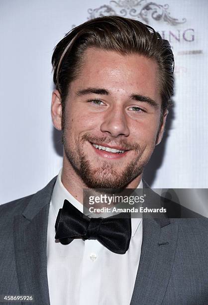 Actor Luke Benward arrives at the 3rd Annual Unlikely Heroes Awards Dinner and Gala at the Sofitel Hotel on November 8, 2014 in Los Angeles,...