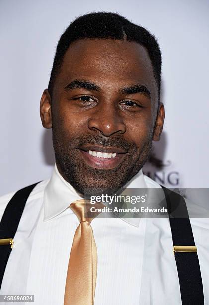 Singer Major arrives at the 3rd Annual Unlikely Heroes Awards Dinner and Gala at the Sofitel Hotel on November 8, 2014 in Los Angeles, California.