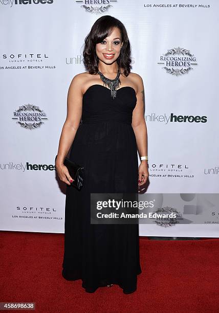 Leah Albright-Byrd arrives at the 3rd Annual Unlikely Heroes Awards Dinner and Gala at the Sofitel Hotel on November 8, 2014 in Los Angeles,...