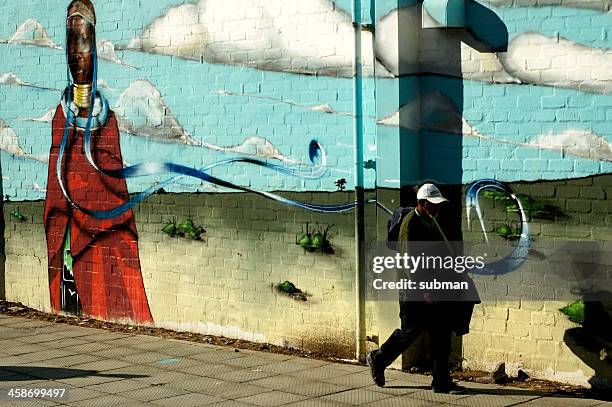 graffiti against old building wall - street art around the world stock pictures, royalty-free photos & images