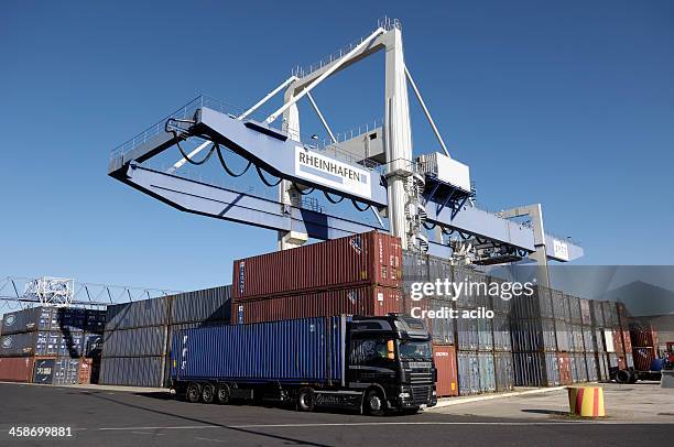 container terminal - krefeld stock pictures, royalty-free photos & images