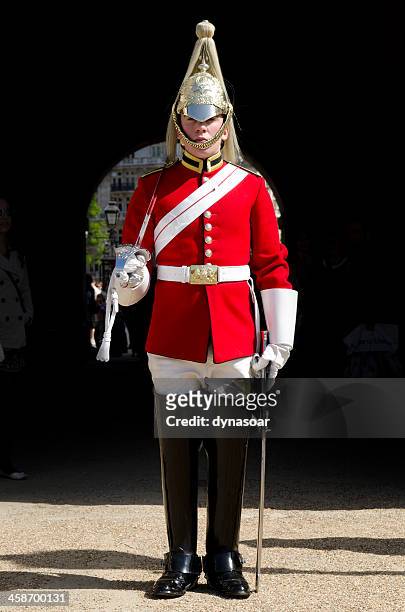 member of the household cavalry regiment, london - riding boot stock pictures, royalty-free photos & images