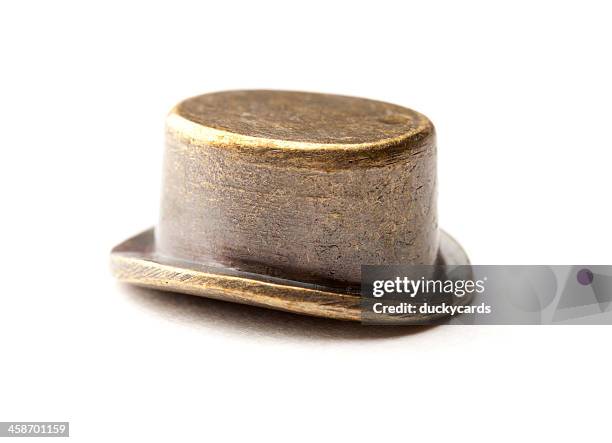 monopoly zylinderhut spiel - zylinder stock-fotos und bilder
