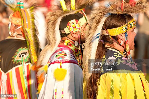 mawio'mi dancers - indigenous canada stock pictures, royalty-free photos & images