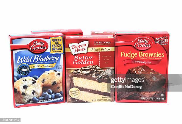 betty crocker und duncan hines verpackten kombiniert. - betty crocker stock-fotos und bilder