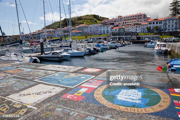 harbour of horta on faial island - azores stock pictures, royalty-free photos & images