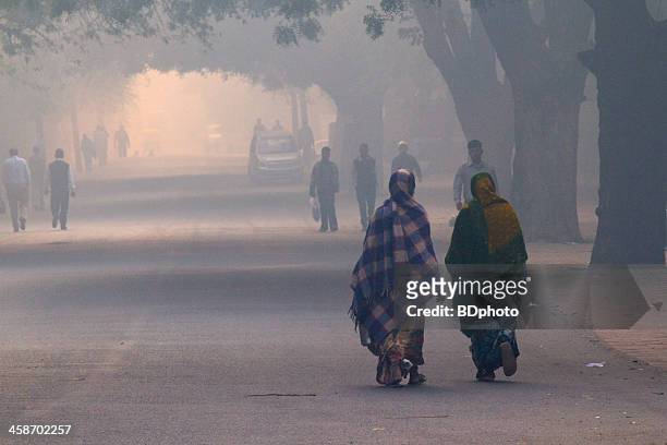 new delhi street life - air pollution stock pictures, royalty-free photos & images