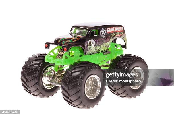 monster truck - grave digger - monster truck white background stock pictures, royalty-free photos & images