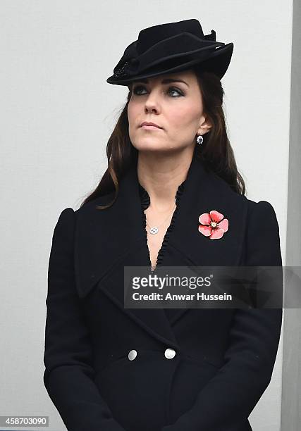 Catherine, Duchess of Cambridge attends the annual Remembrance Sunday Service at the Cenotaph on November 9, 2014 in London, England.