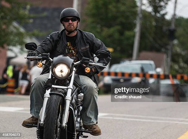 harley rider - harley davidson stock pictures, royalty-free photos & images