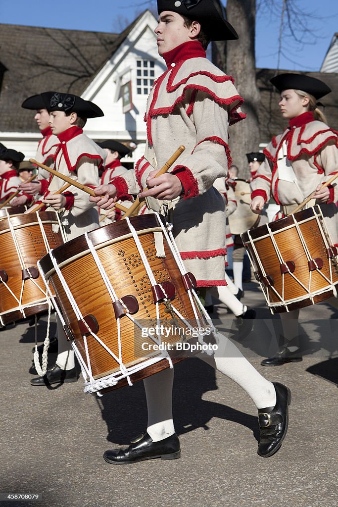 Músicos em colonial Williamsburg, Va