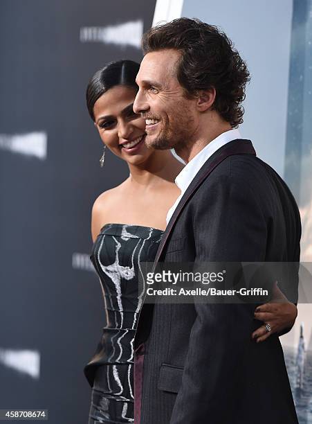 Actor Matthew McConaughey and wife Camila Alves McConaughey arrive at the Los Angeles Premiere of 'Interstellar' at TCL Chinese Theatre IMAX on...