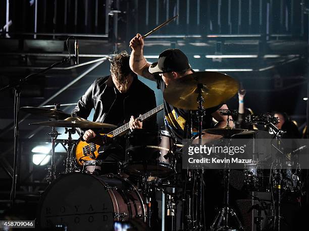 Mike Kerr and Ben Thatcher of Royal Blood perform at the MTV EMA's 2014 at The Hydro on November 9, 2014 in Glasgow, Scotland.