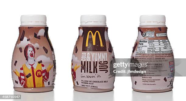 mcdonald's milk jug bottle - ronald mcdonald stock pictures, royalty-free photos & images