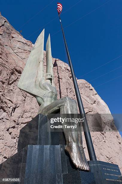 winged figures of the republic - hoover dam statues stock pictures, royalty-free photos & images