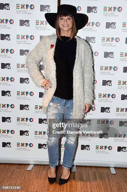 Italian singer Alessandra Amoroso attends Press Conference for Milan, city of Expo2015, will host next year MTV EMA show on November 9, 2014 in...