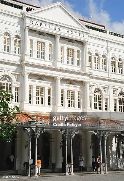 raffles hotel, singapore - raffles hotel stockfoto's en -beelden