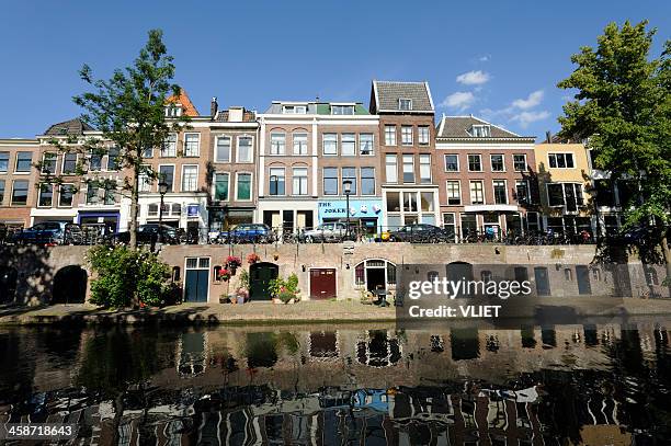 canal and street oudegracht in utrecht - utrecht stock pictures, royalty-free photos & images
