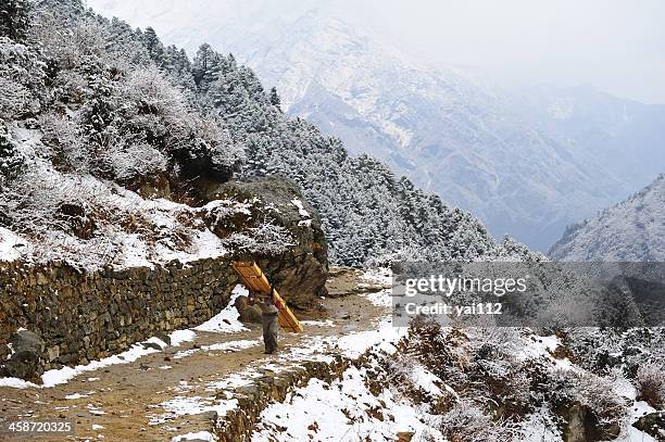 nepalese worker - namche bazaar stock pictures, royalty-free photos & images