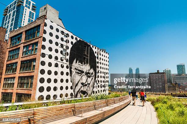 the high line park new york - high line stock pictures, royalty-free photos & images