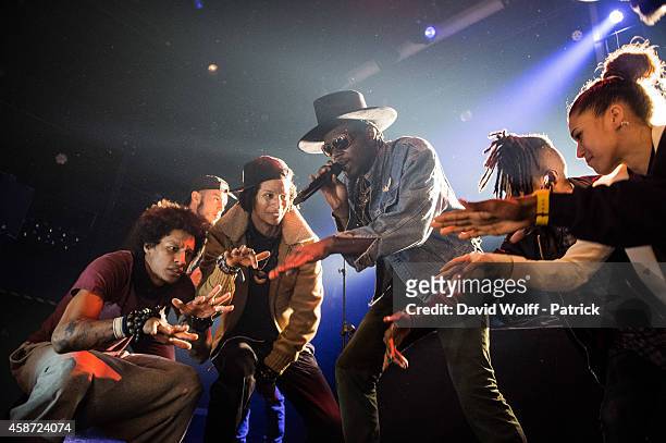 Theophilus London and les Twins performs during Howl Festival at La Gaite Lyrique on November 9, 2014 in Paris, France.